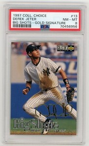 1997 Collector's Choice Big Shots Jumbo Gold Signature Derek Jeter #13 PSA 8 HOF