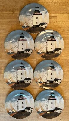 7 Platos Faro Vintage Melamina 8 3/8" Sakura Evolution David Carter Marrón Foto 1 de 4