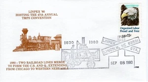 TWO RAILROAD LINES MERGE, LINCOLN, NE 1980 FDC18357 - Picture 1 of 1