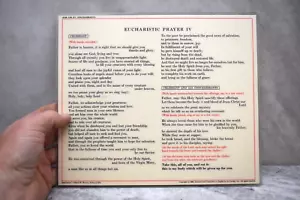 Laminierte Feierkarten für eucharistisches Gebet 4, 1969 (CU507) Kelch Co - Bild 1 von 7