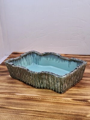 Jarrón de cerámica artística japonesa vintage Ikebana Suiban bandeja esmalte por goteo pegatina estampada Foto 1 de 4