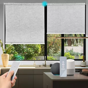 Biltek Cordless Smart Blinds Motorized Roller Shades 20"-72" Width, 72" Height - Picture 1 of 18