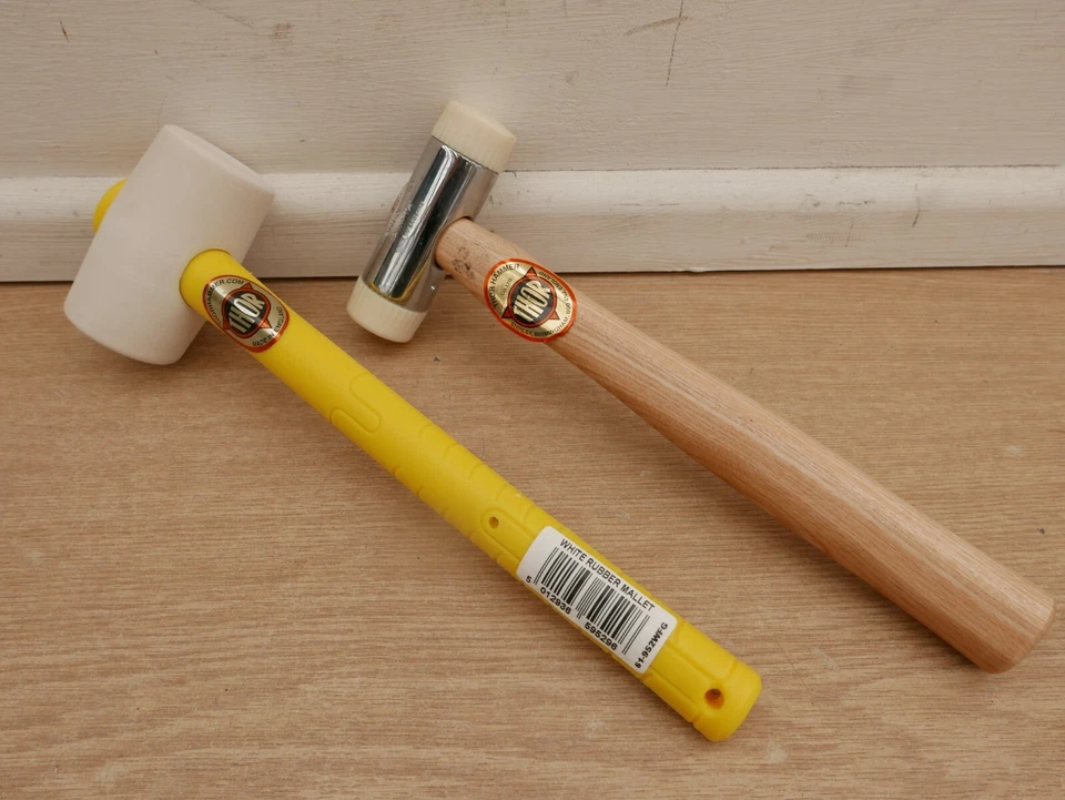 THOR WHITE RUBBER MALLET PLASTIC HANDLE 50MM FACE 952 + 32MM THOREX NYLON MALLET - Image 1 of 1