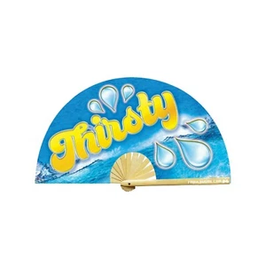 Thirsty Fan UV glow bamboo clack fan by FabulousMe® for parties and circuit - Picture 1 of 1