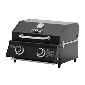 TAINO PLATINUM COMPACT DARK Tischgrill 2 Brenner Gasgrill Kompakt Camping BBQ - Bild 1 von 10