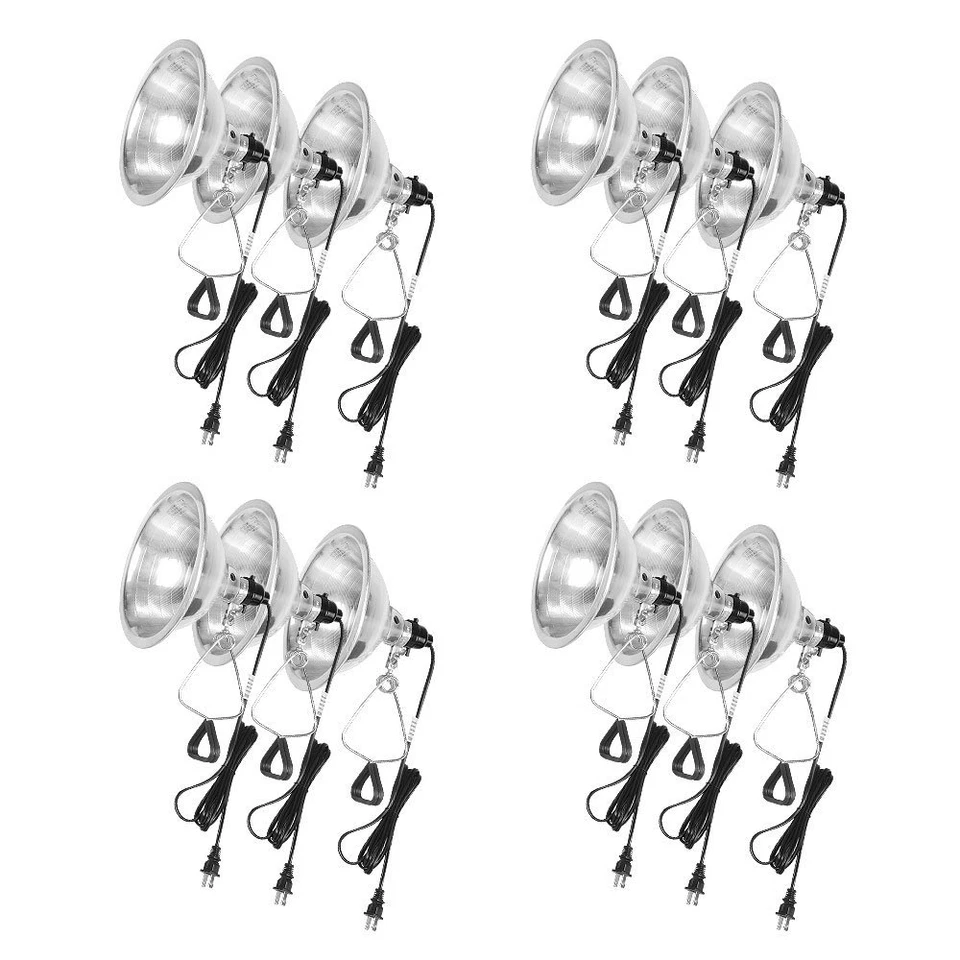 Simple Deluxe 12 Pack Clamp Lamp Light UL Listed With 8.5 Inch Aluminum 150 Watt