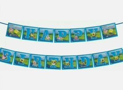 Spongebob Birthday Banner,Spongebob Birthday party decoration - Image 1 of 4