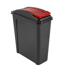 Wham Plastic Recycling Bin Kitchen Garden Rubbish Waste Dustbin 25L - Red