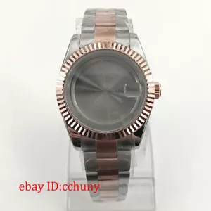 36mm/39mm Caja Reloj Oro Rosa Cepillado Zafiro Ajuste NH35 Miyota 8215 ETA 2824 - Imagen 1 de 8