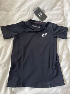 Under Armour Heat Gear Short Sleeve T Shirt Youngster Boys Baselayer Tee Youth S - Picture 1 of 6