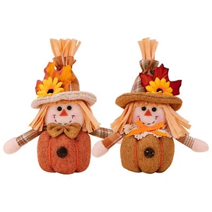 2pcs Scarecrow Stuffed Doll Fall Harvest Thanksgiving Hanging Scarecrow Decor - Picture 1 of 12