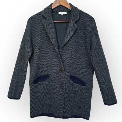 Madewell Textured Blazer Sweater Jacket Women Size XXS Gray Merino Woool Pockets - Image 1 of 4