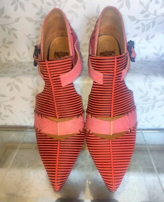 JOHN FLEUVOG TRUTH ALISHA BRUJA-CORREA-TACÓN-HEBILLA CALAVERA Talla 11.5 RARO 😍 Foto 1 de 4