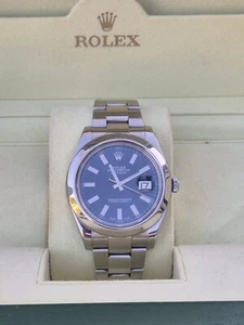 Rolex Datejust II 116300 Blue Dial Watch and Box - Picture 1 of 5