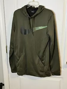 Nike Hoodie Mens L Green Dri Fit Pullover Long Sleeve Sweatshirt Swoosh - Picture 1 of 5