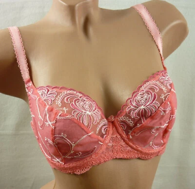 BH mit Bügel, 2-geteilter Cup mit Formn. Cups B-C, Größe 65-85 rötlich (C131) - Bild 1 von 3