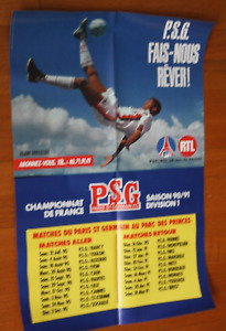 rare ! AFFICHE )) PSG FAIS-NOUS REVER ! * saison 1990-1991 ...SIMBA