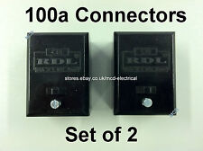 Set of 2 x Service Connector Blocks - Single Pole 100a