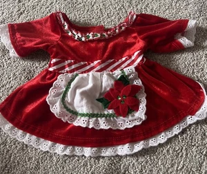 Build A Bear Mrs Claus Pointsettia Christmas Dress Holiday Bear Clothes Red❤️ - Picture 1 of 4