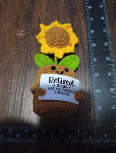 Handgefertigte gehäkelte Mini lustige getopfte Sonnenblume 6" -kostenloser USA-Versand!🚚- - Bild 1 von 5