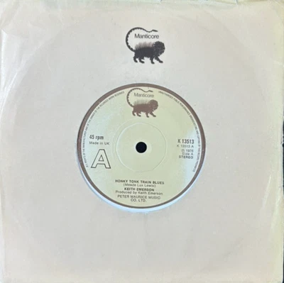 KEITH EMERSON 'HONKY TONK TRAIN BLUES' 7'' SINGLE MANTICORE K13513 1976 UK FIRST - Image 1 of 4