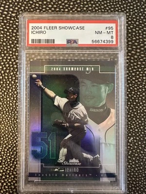 2004 Fleer Showcase Ichiro Suzuki #95 Holofoil Seattle Mariners HOF PSA 8 - Image 1 of 2