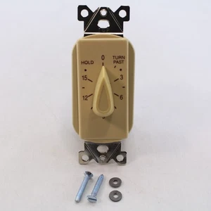Tork NSi A515MH Spring-Wound In-Wall Timer 15 Minute Ivory Faceplate 120-277VAC - Picture 1 of 6