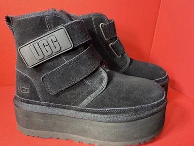 UGG Neumel Platform Black Strap Chukka Boots Black Womens Size 6 Slightly Used - Image 1 of 4