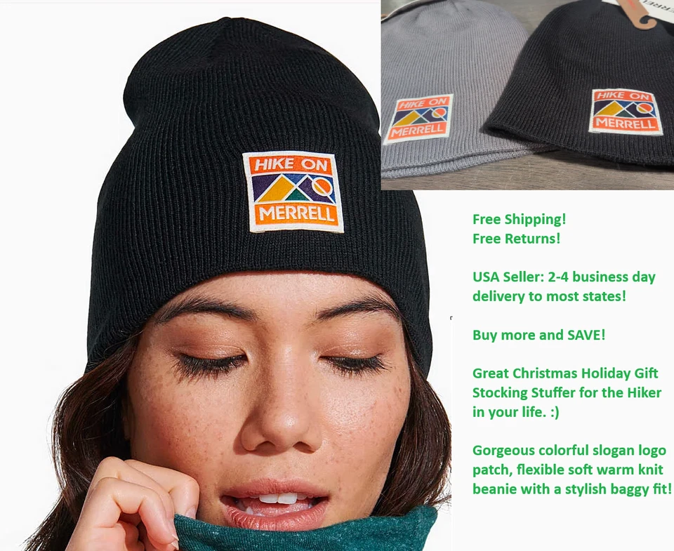 Merrell Caminata Largo Gorro Medias Relleno Navidad Negro Gris Unisex Talla Única Nuevo Foto 1 de 4