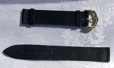 VTG 90s Cartier Le Must Tank 14mm Black Satin Dress Watch Strap Band w/Gold Tang - Image 1 of 4