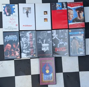 11 VHS Music Videos, Pink Floyd, Pet Shop Boys, INXS, WoodStock, The Smiths - Picture 1 of 4