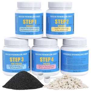 Rock Tumbler Grit and Ceramic Tumbling Media 4 Pounds, Polish Up to 25 lbs. o... - Picture 1 of 6