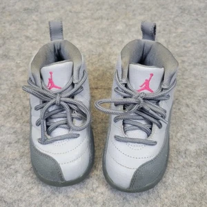 Nike Air Jordan 12 Retro GT 819666-029 Sneaker Wolf Gray Vivid Pink Baby 7C - Picture 1 of 9