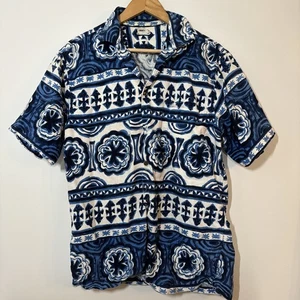 Vintage 60er 70er Liberty House Hawaii Aloha Hemd Large blau DEFEKT - Bild 1 von 10