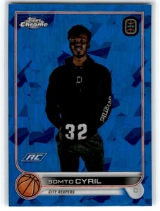 2023-24 Topps Chrome Overtime Elite Sapphire Somto Cyril Rookie City Reapers #14 - Foto 1 di 2
