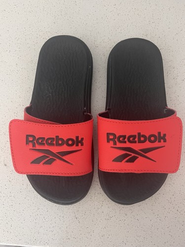 Sandali Reebok Youth Ragazzi Rosso Memory Foam Regolabile Slip on Slide Taglia 12