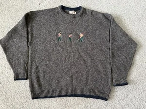 Suéter Pullover Vintage Woolrich 100% Lana Tejido Vida Silvestre Pesca Para Hombre Talla XL - Imagen 1 de 9