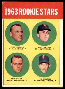 1963 TOPPS MEL NELSON/GARY PETERS/ART QUIRK/JIM ROLAND #522 ROOKIE RC VG X2729