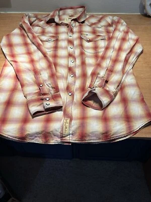 Larry Mahan Abotonable Perla Snap Para Hombres XL Azul Cuadros Western Cowboy Collection Foto 1 de 4