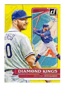 2022 Donruss Diamond Kings Pete Alonso New York Mets Baseball Card #18 Yellow - Picture 1 of 2