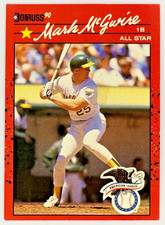 Mark McGwire 1989 Leaf 1990 Donruss #697 Oakland A's American League All Star