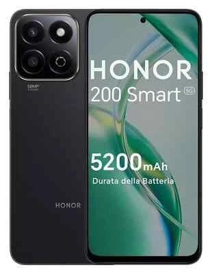 Honor 200 Smart 5G 4 256Gb 6.8'' 120Hz Dual Sim Black NFC, IP64,50MP+2MP - Immagine 1 di 4