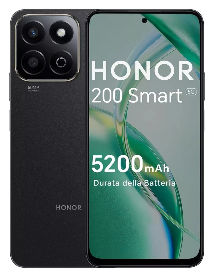 Honor 200 Smart 5G 4 256Gb 6.8'' 120Hz Dual Sim Black NFC IP64 50MP 2MP
