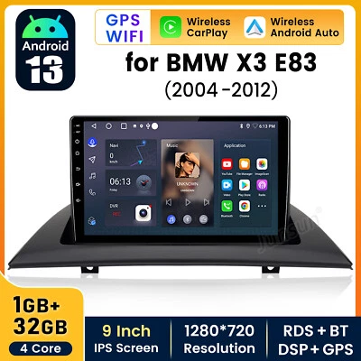 Android 14 For BMW X3 E83 2004-2012 Car Stereo Radio GPS Sat Nav CarPlay DAB RDS - Image 1 of 4