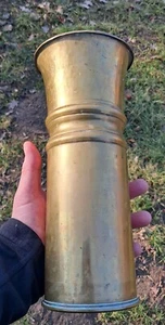 Trench Art Brass Vase Shell 1944 - Picture 1 of 8
