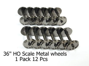 Lot 12 pcs 36'' HO Scale Metal Wheels for Model Train 1:87 (Wheel code 88) New - Picture 1 of 1