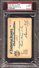1957 Ticket Pass PSA Last YR Brooklyn Dodgers New York Giants/Hank Aaron MVP EX