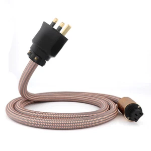 OFC Wire EU/UK Plug HiFi Audiophile Audio Mains Power Cable AC Power Cord - Picture 1 of 14