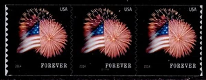 U.S. #4868 Ft McHenry Flag and Fireworks, Forever (2014) PNC3 P#S11111 MNH - Picture 1 of 1