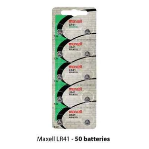 Maxell LR41 Alkaline 1.5 Volt Battery Hologram (50 Batteries) Best Value - Picture 1 of 1